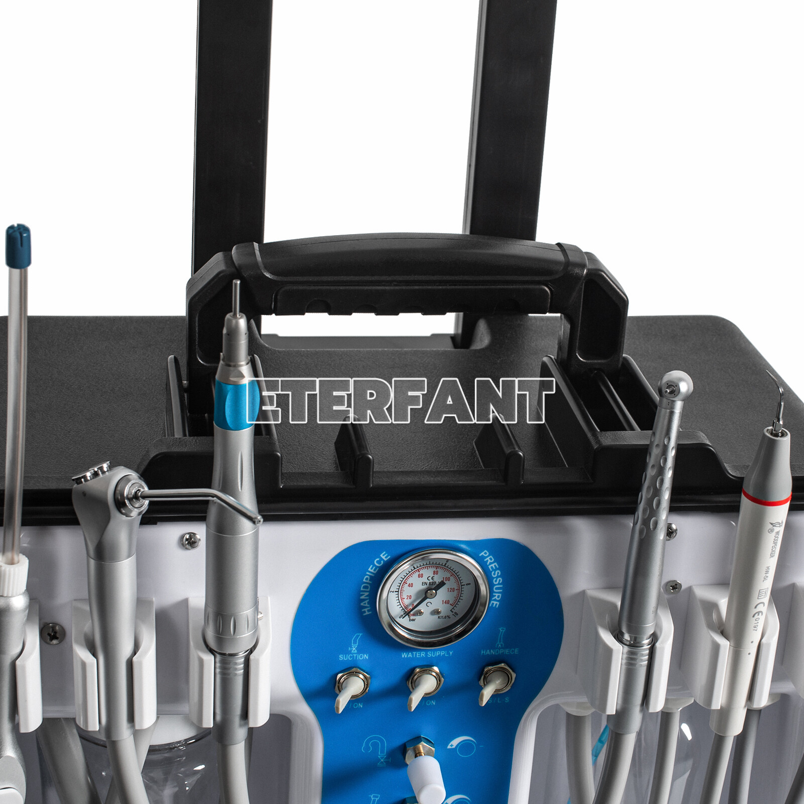Dental Unit w/Air Compressor Curing Light Scaler 4H/Mobile Suction Unit System