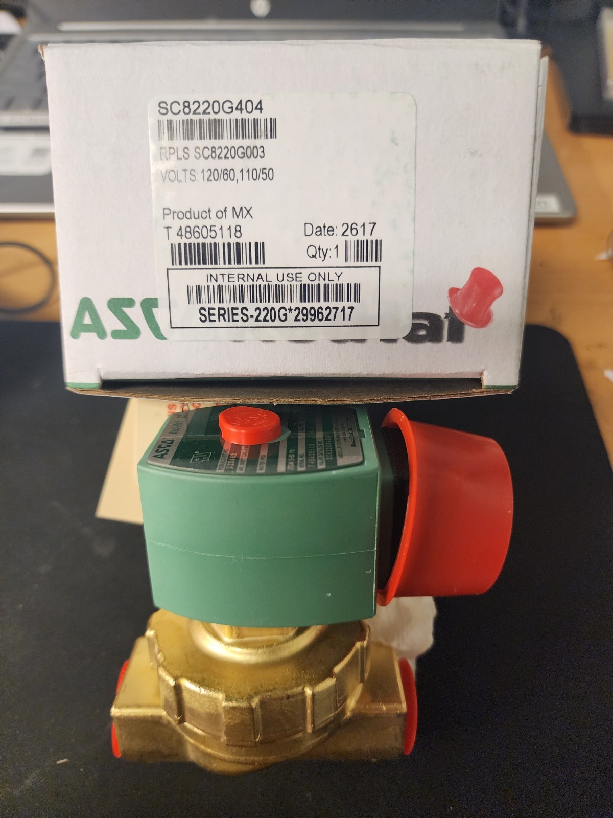 ASCO SC8220G404 Solenoid Valve 1/2 Inch NPT 120V 60Hz Normally Closed
