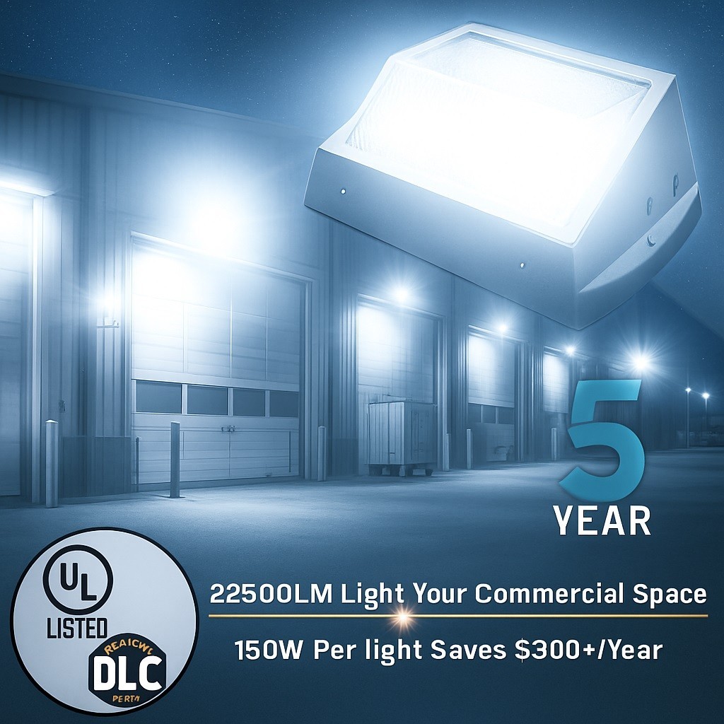 120W LED Wall Pack Light 22,500LM 6000K Outdoor Security Fixture Photocell IP65