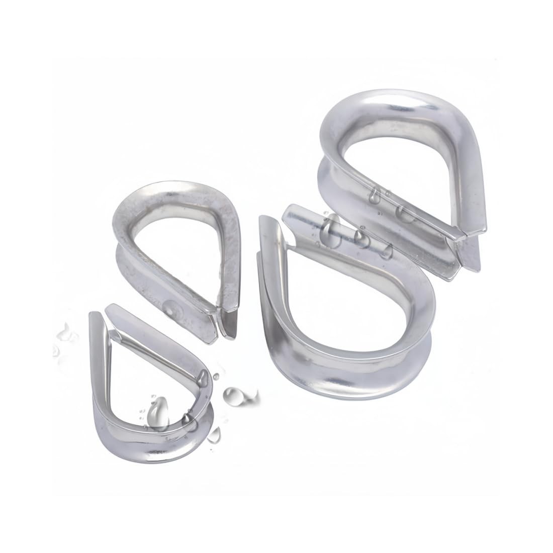 20 Pack M5 Stainless Steel Thimble, 5/32-3/16 Inch Wire Rope Cable Rigging