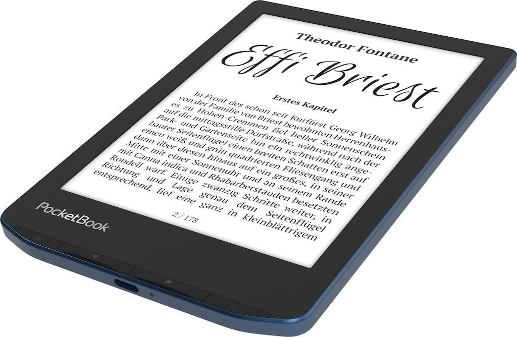 PocketBook Verse PRO 6″ E-Ink HD eReader + Case bundle, Waterproof, Audio, Azure