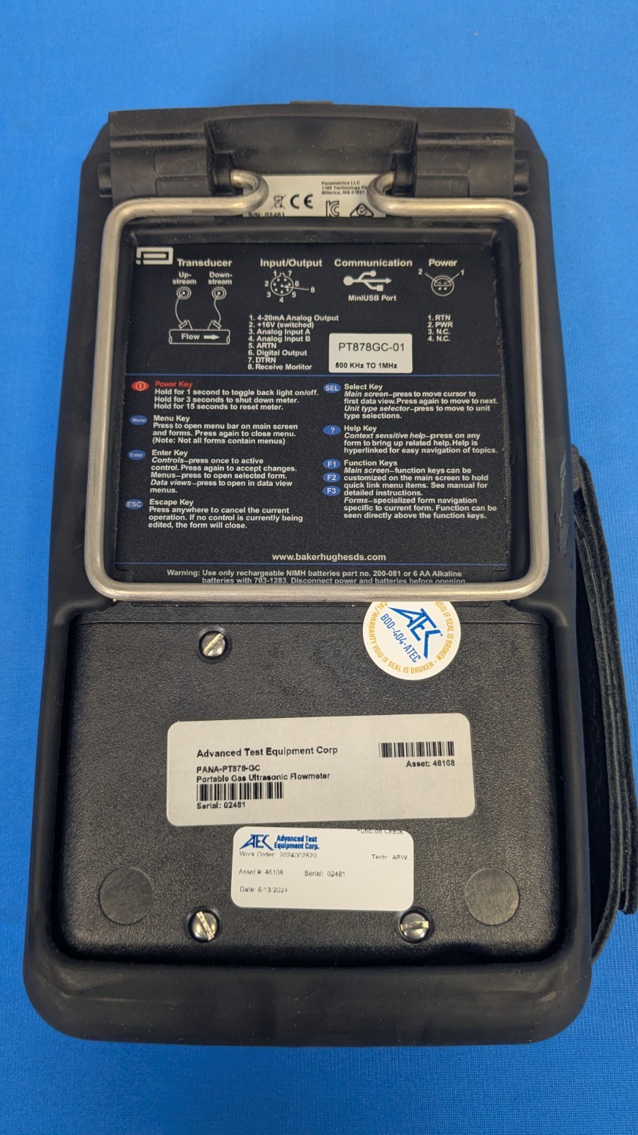Panametrics PT878GC Portable Gas Ultrasonic Flowmeter