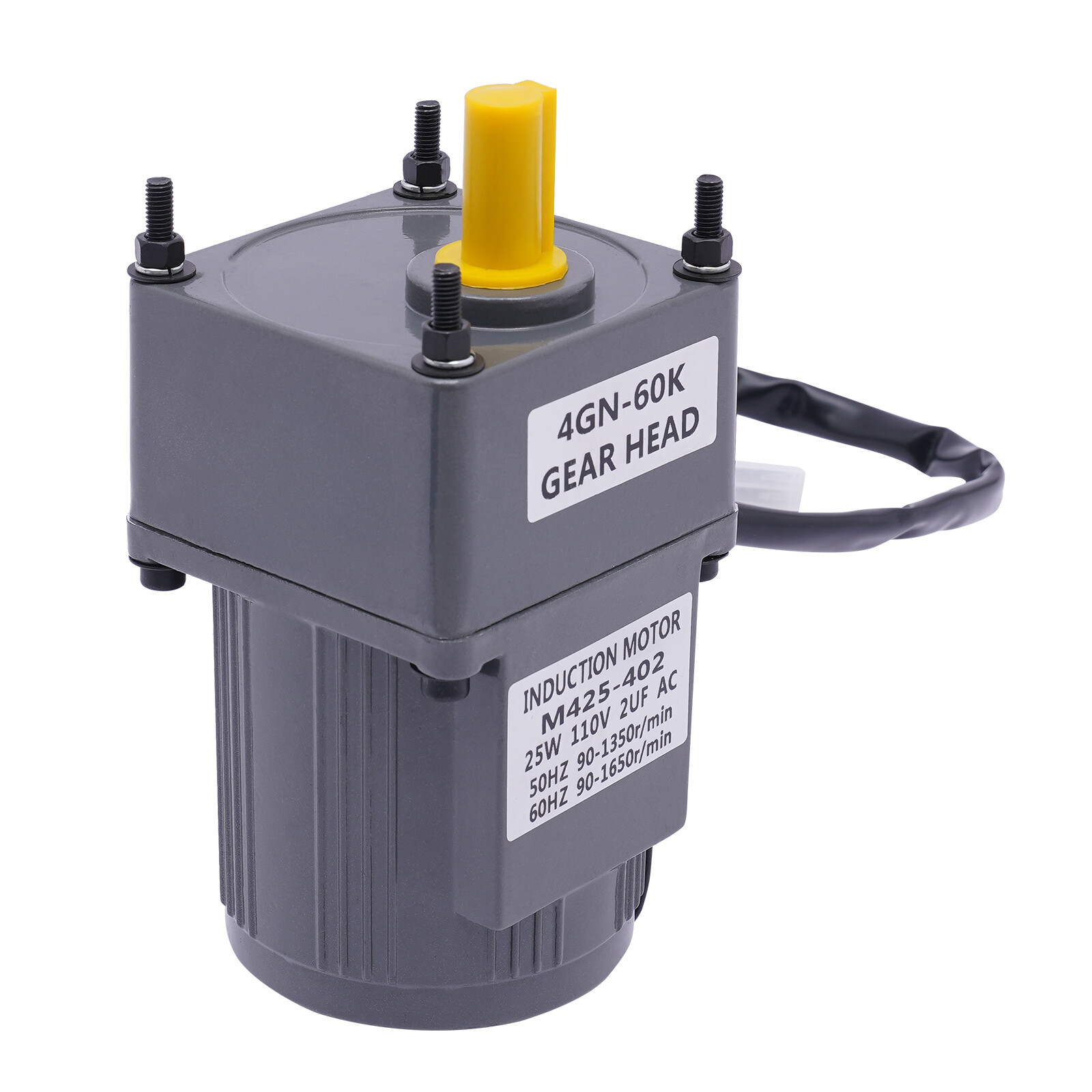 AC110V Gear Motor Electric Motor 25W Variable Speed Controller 90-1350r/min 1:60
