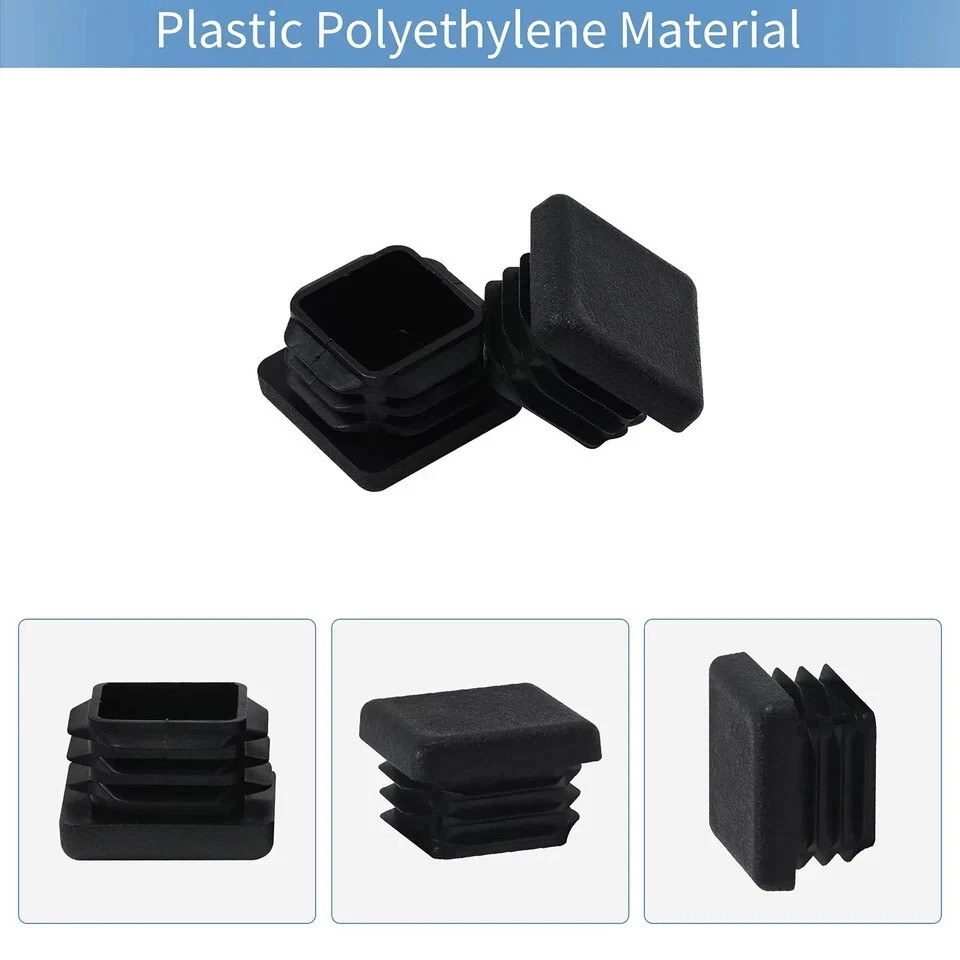 1 1×1 Square Tube End Cap Plastic Plugs 12 Pack 1 Inch Tubing Caps Fence Post