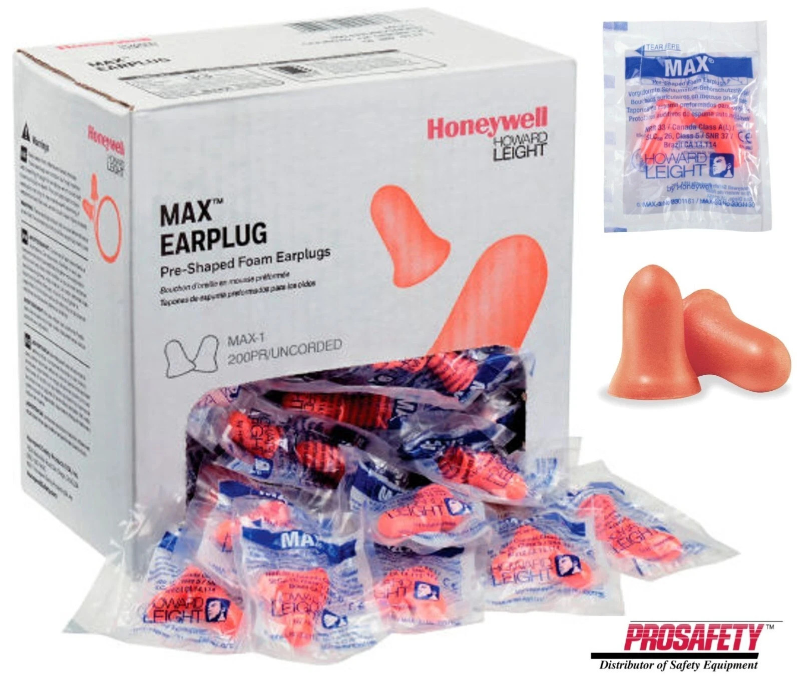 200 MAX-1 Noise Reduction NRR 33 Sleep Aid Shooting Disposable Foam Ear Plugs