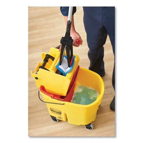 Rubbermaid WaveBrake 2.0 Bucket/Wringer Combo, Side-Press, 35qt, Yellow