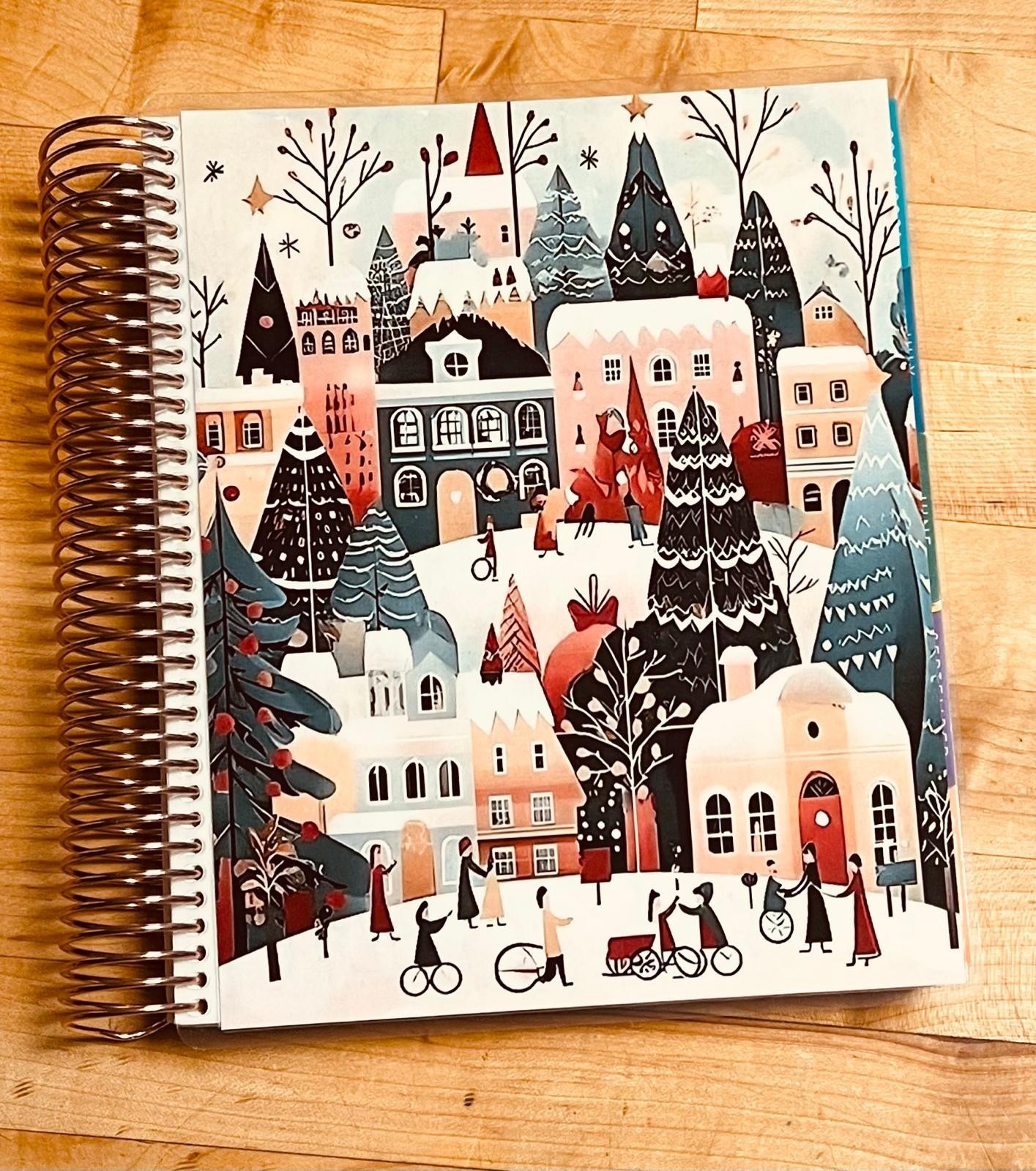 Winter Village Scene Cover Set 4 use with Erin Condren Life Planner~