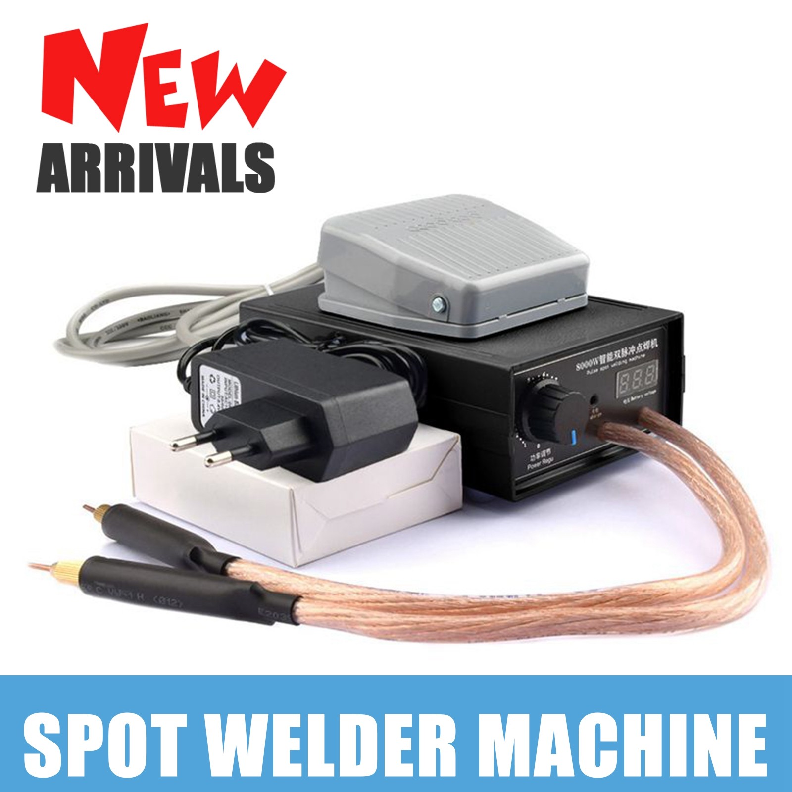 8000W Mini Spot Welder Machine DIY Kit Battery Spot Welding Pen Tools Black NEW