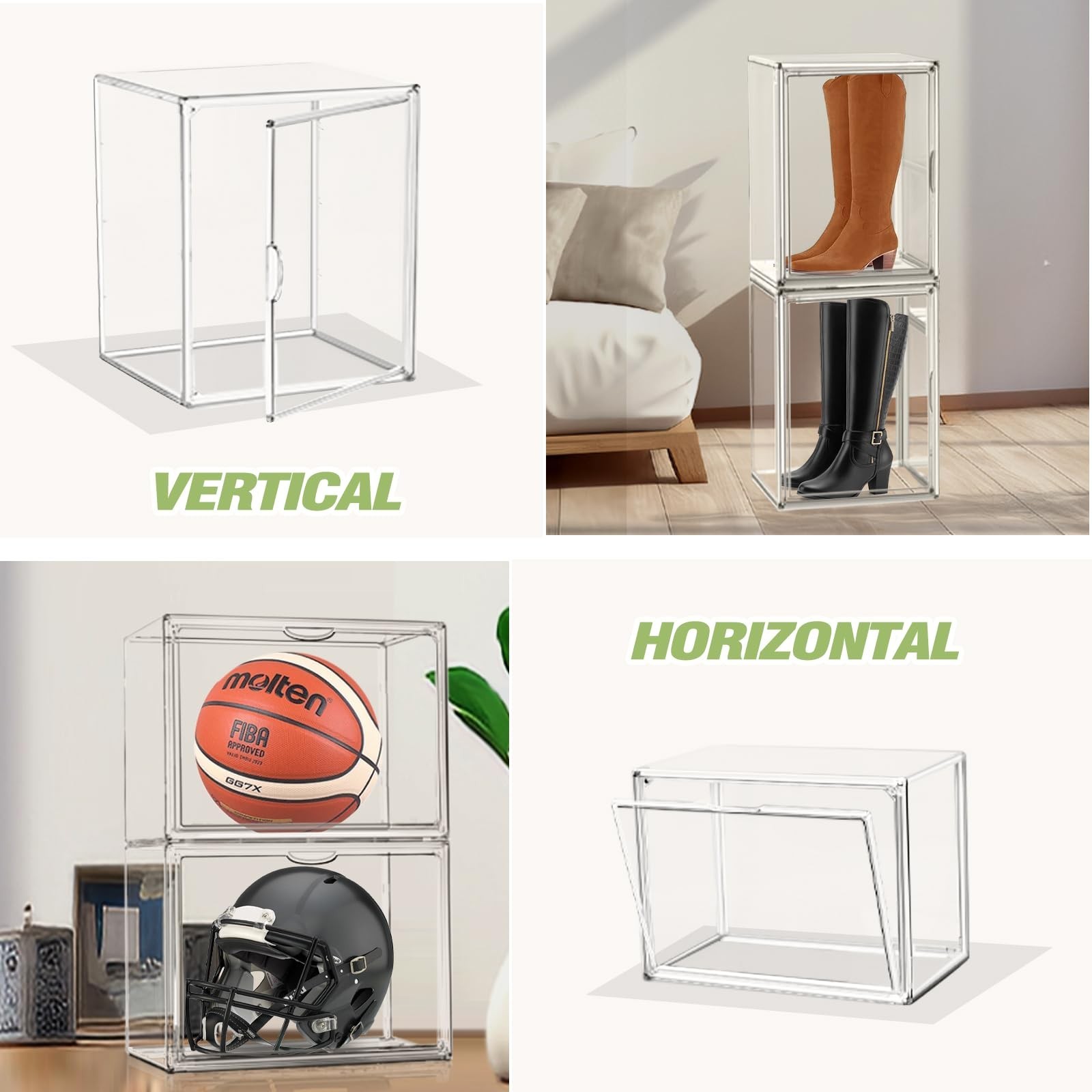 XXX-Large Extra Large Acrylic Display Case 17”x13”x13” Transparent Shoe Di…