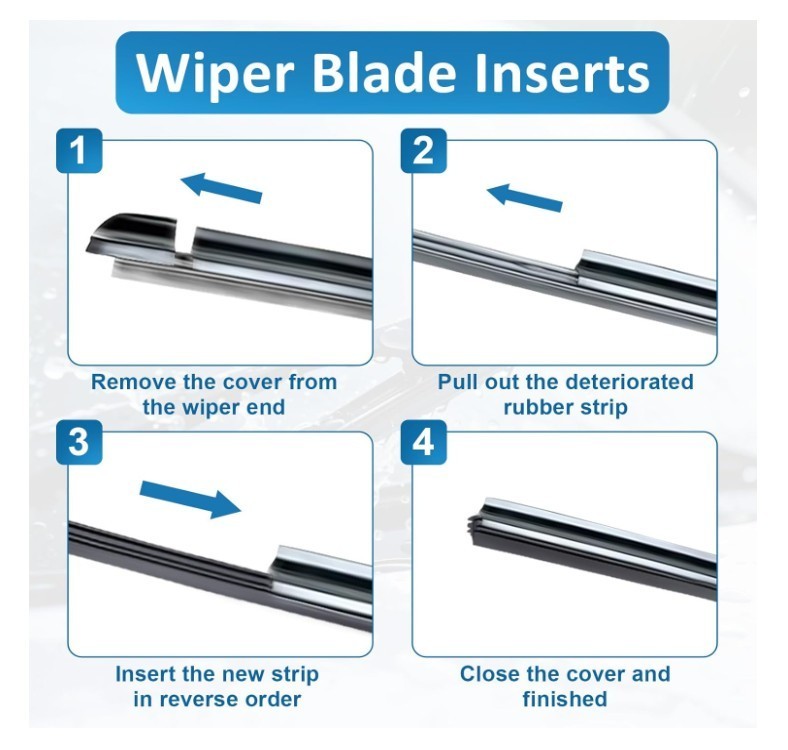 Recambio de Escobilla Limpiaparabrisas 28”, Universal Ajustable DIY, 4 Piezas