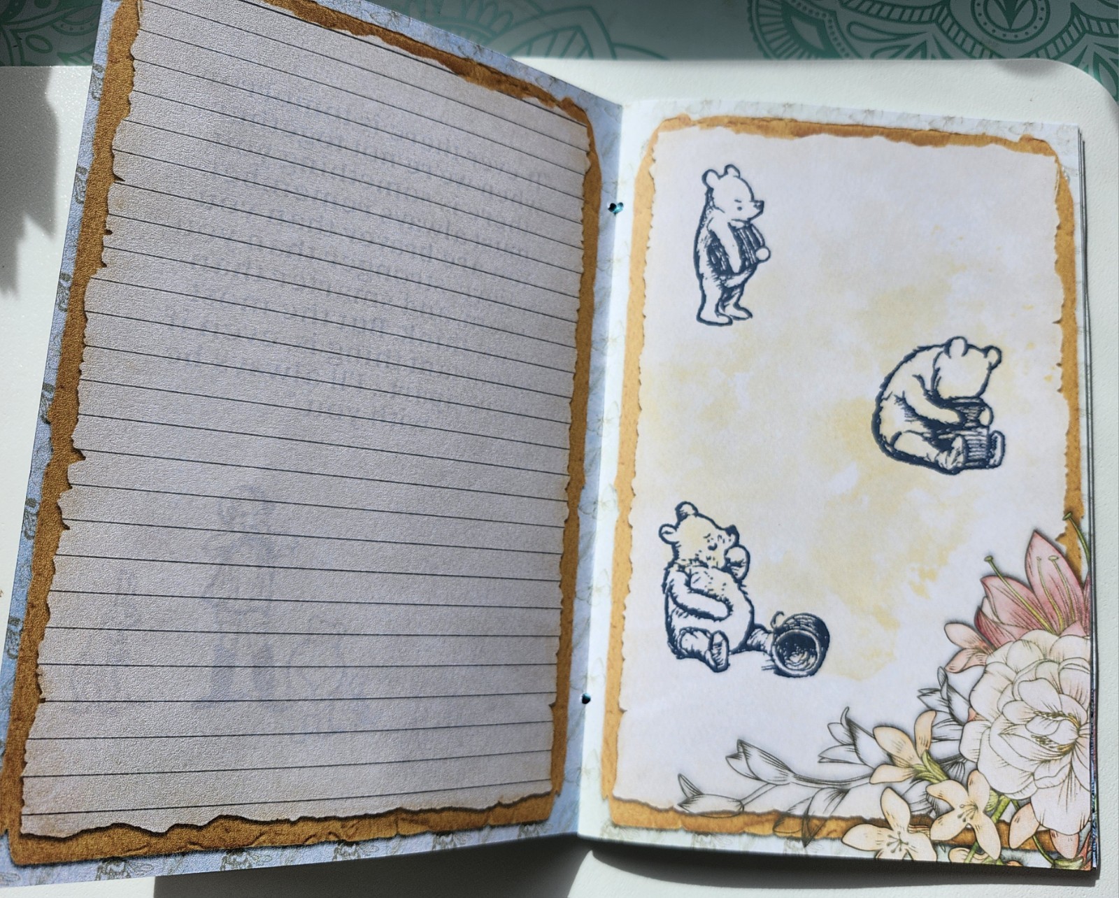 Junk Journal Booklet «WINNIE THE POOH» Retro Classic Storybook Style LG 9×6 40p