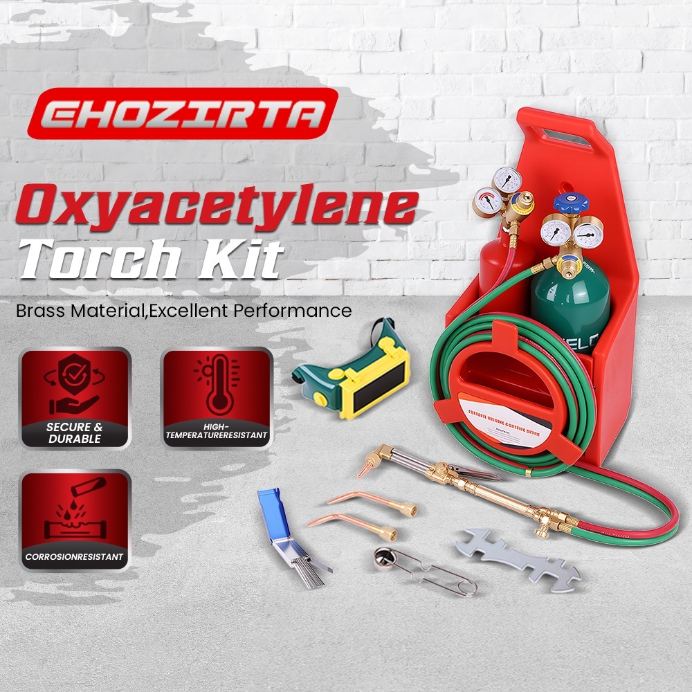 Oxy Acetylene Torch Kit Brass 4L Oxygen Tank Welding Cutting Metal Repair Tool