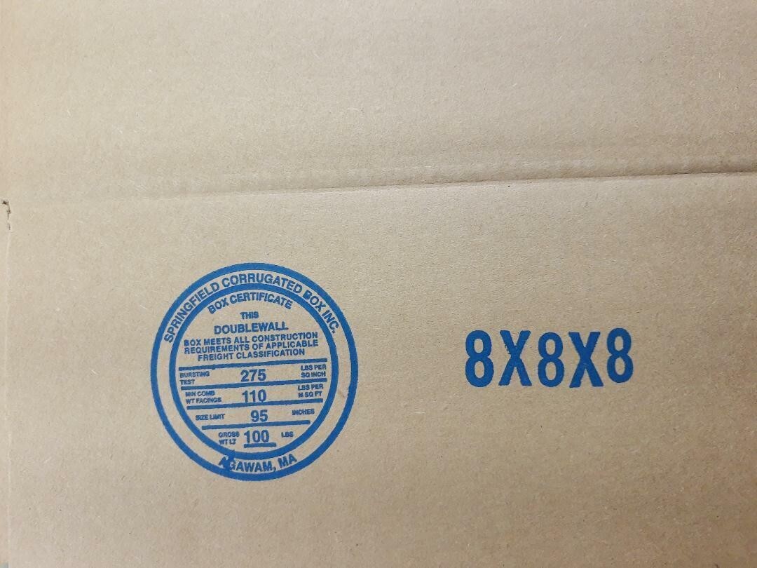 8 x 8 x 8 Double Wall Heavy Duty Cardboard Box (Corrugated)