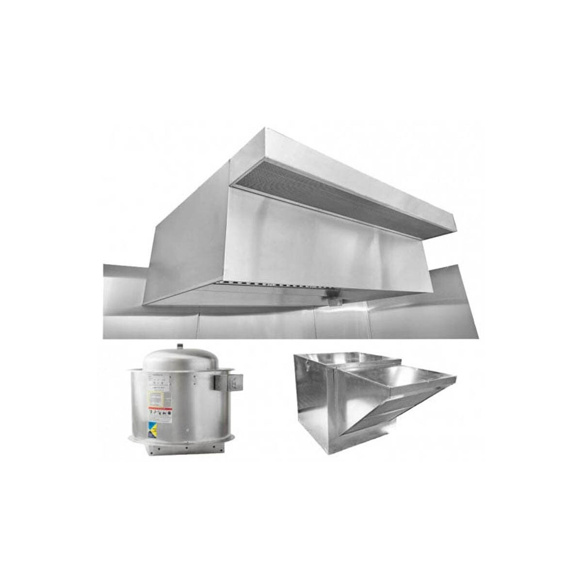 HoodMart EXH004PSP 4 FT Restaurant Hood System w/ PSP Makeup-Air, 18 Gauge 43…