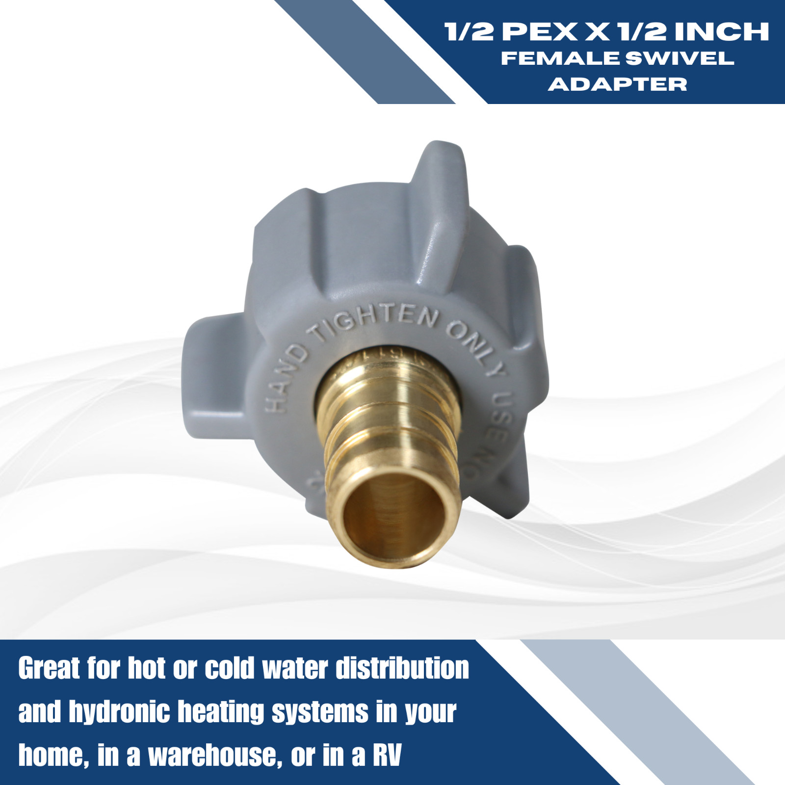 100 Pcs. 1/2″ Pex X 1/2″ Female Swivel Adapter, 1/2 Pex Female Swivel 25-2-1=100