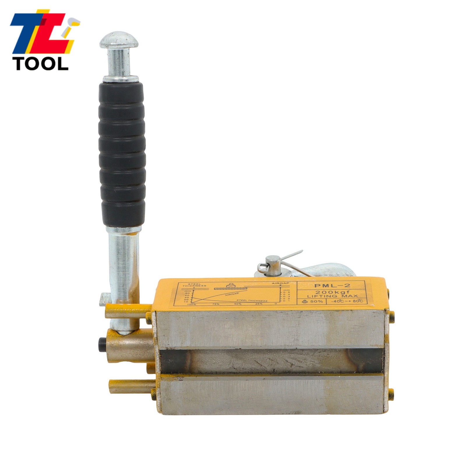 440lbs/200kg Permanent Magnetic Lifter Yellow 2.5 Safety Factor Neodymium Hoist