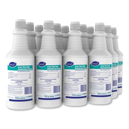 Diversey Crew Neutral Non-Acid Bowl and Bath Disinfectant, 32 oz Bottle, 12/CT