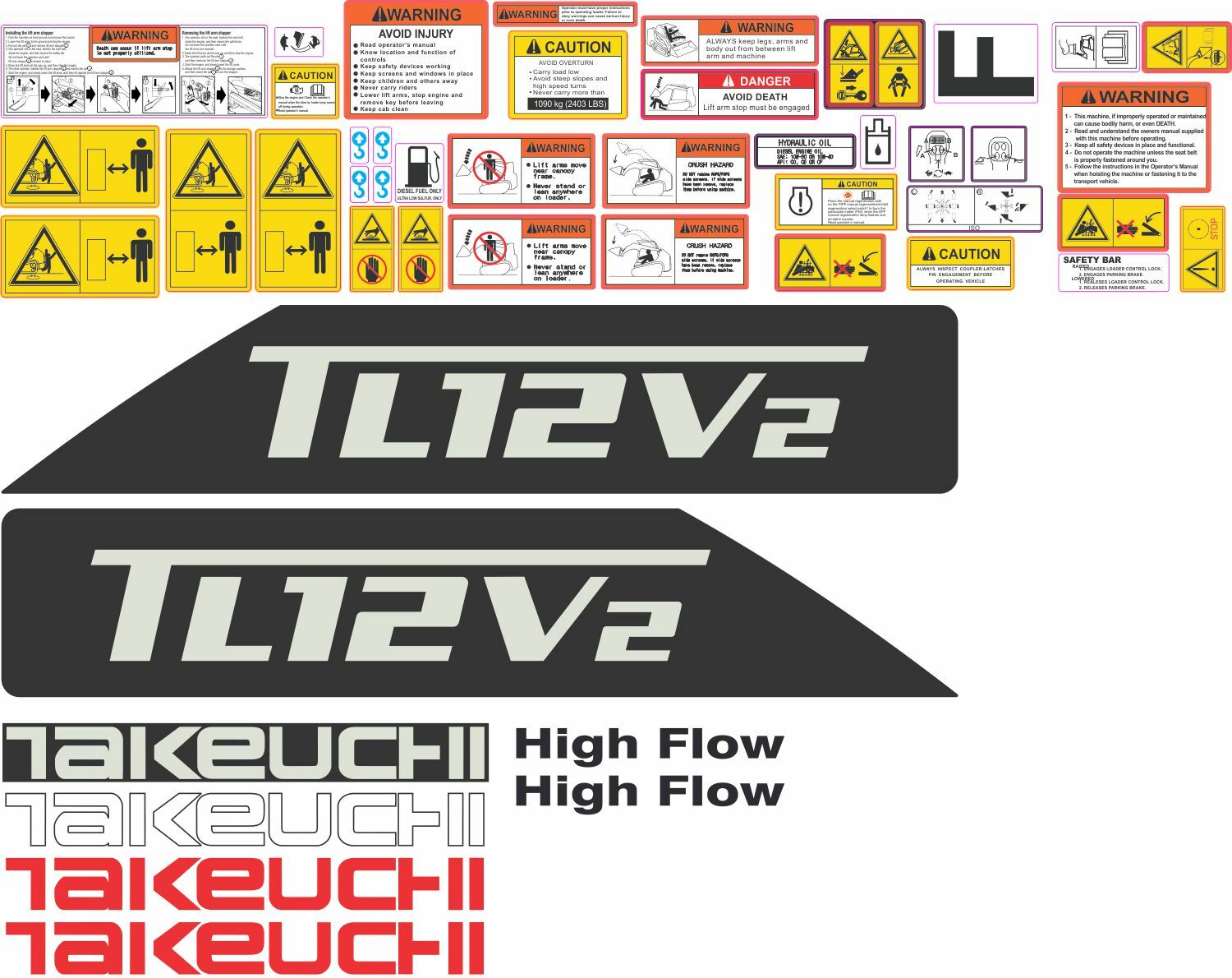 Takeuchi TL12v2 Complete Aftermarket Decal Kit – High quality aftermarket decals