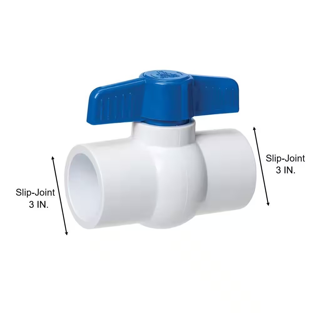 Homewerks Worldwide 3 in. Schedule 40 PVC Ball Valve Slip Joint VBV-P40-E10B