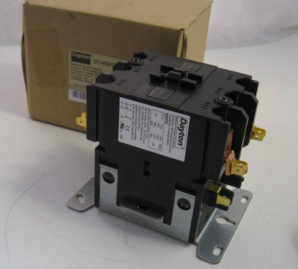 DAYTON 2 Pole 75A 208-240 Volt Coil Definite Purpose Contactor (2NO) – 75FLA –