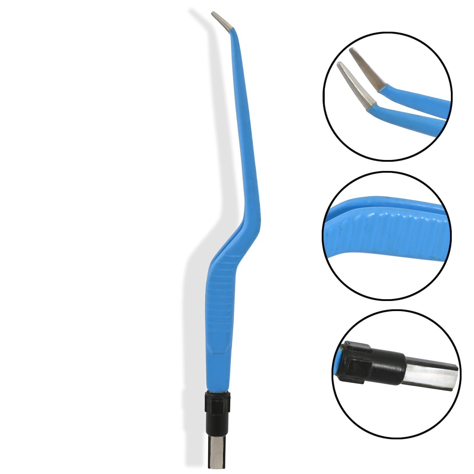 European Non Stick Bipolar Forceps Bayonet 7.5″ Angled Up 1mm Reusable EL-123