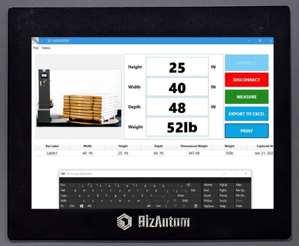 BizAutom BA-K120S G4 Stretch Wrap Machine w/ 3D Scale & Label Printer System