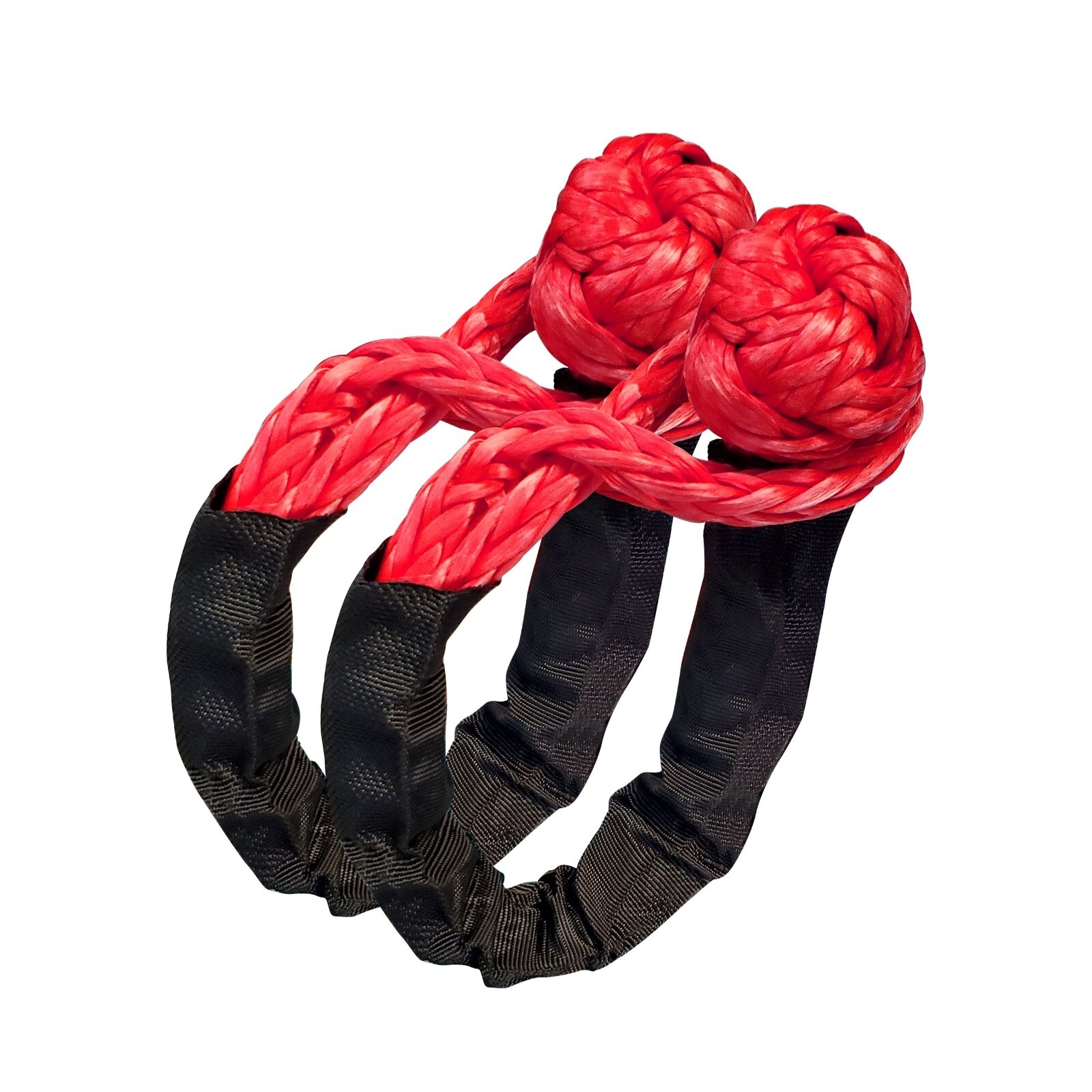 2 PC 1/2» x 22» Synthetic Soft Shackle Tow Rope Recovery Strap 37,400LBS