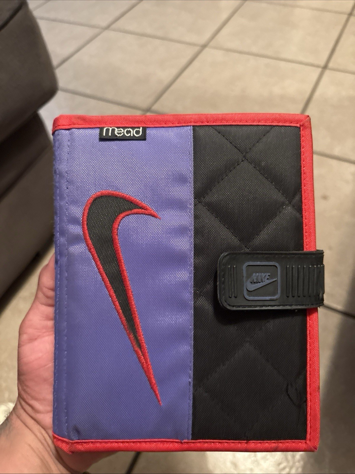 Vtg 1995 Nike Purple Orange 6 Ring Planner Binder NWT Logo Y2K Insert Set School