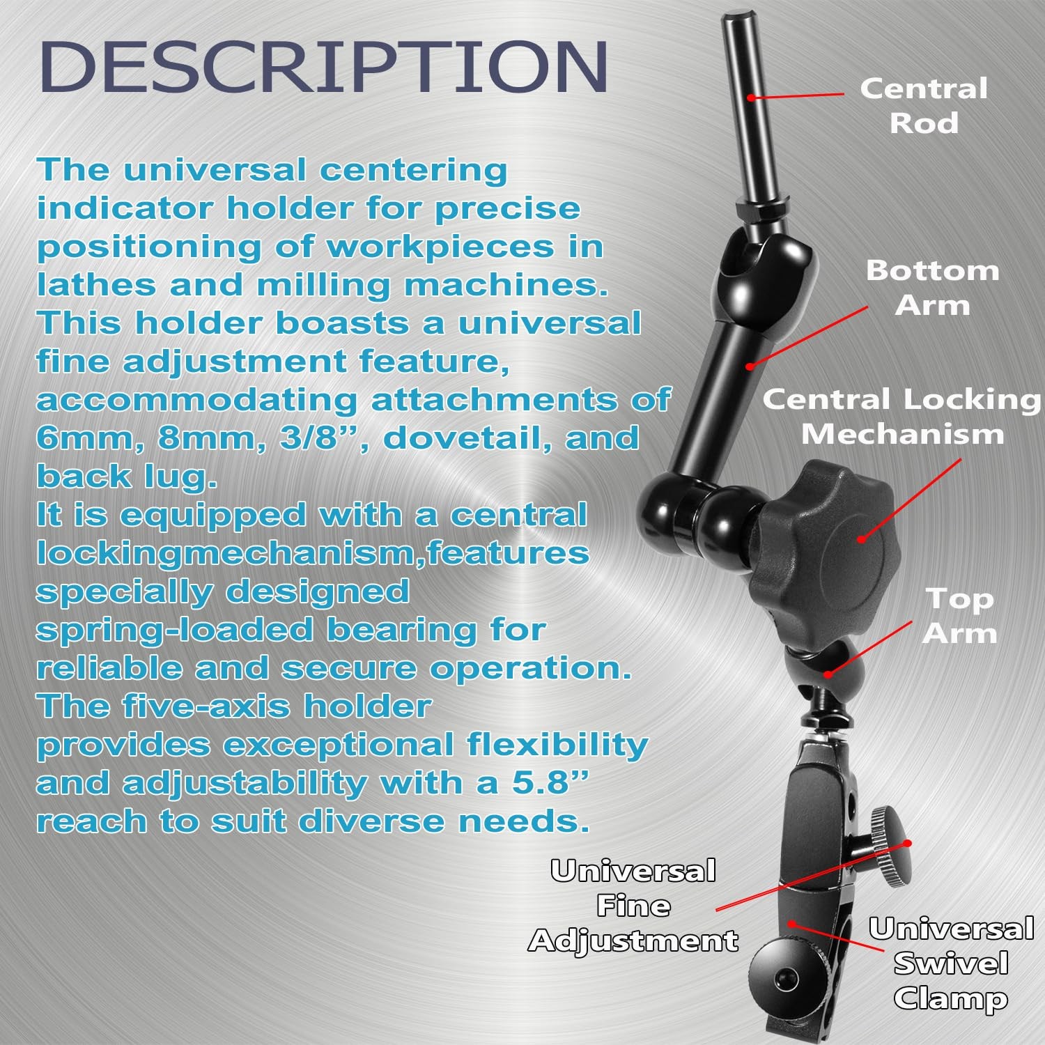 For NOGA NogaFlex Magnetic Holding Base Fine Adjust Dial Indicator Holder NF1022