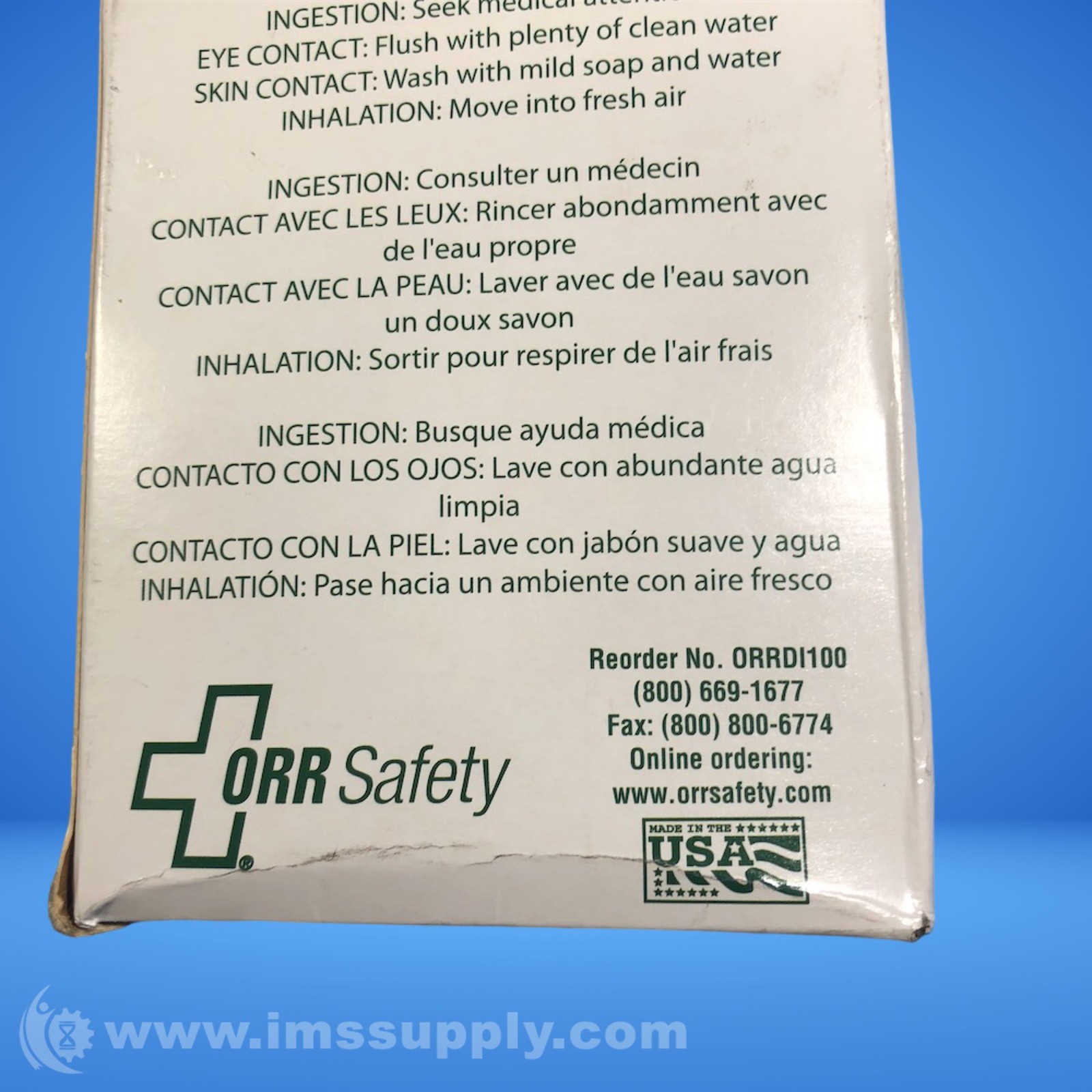 Orr Safety Equipment ORRDI100 PPE Cleaning Towelettes Box of 100 7172