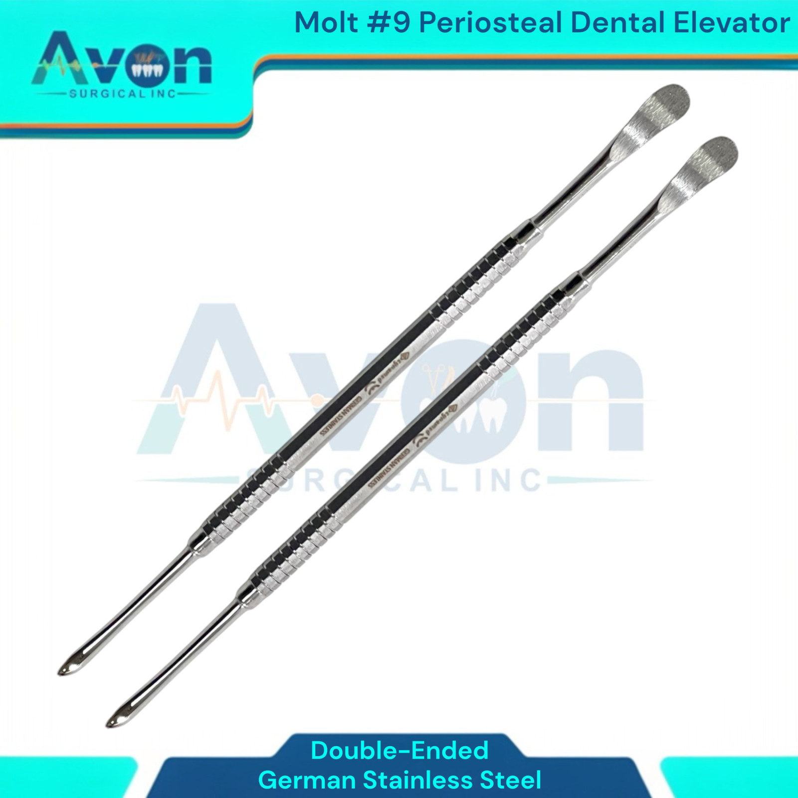 2 GERMAN GRADE MOLT PERIOSTEAL M9 DENTAL SURGERY EXTRACTING EXTRACTION ELEVATOR