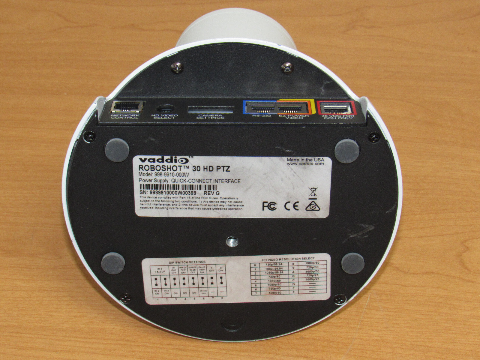 Vaddio Roboshot 30 HD PTZ Camera & Quick-Connect DVI Unit for Parts/Repair