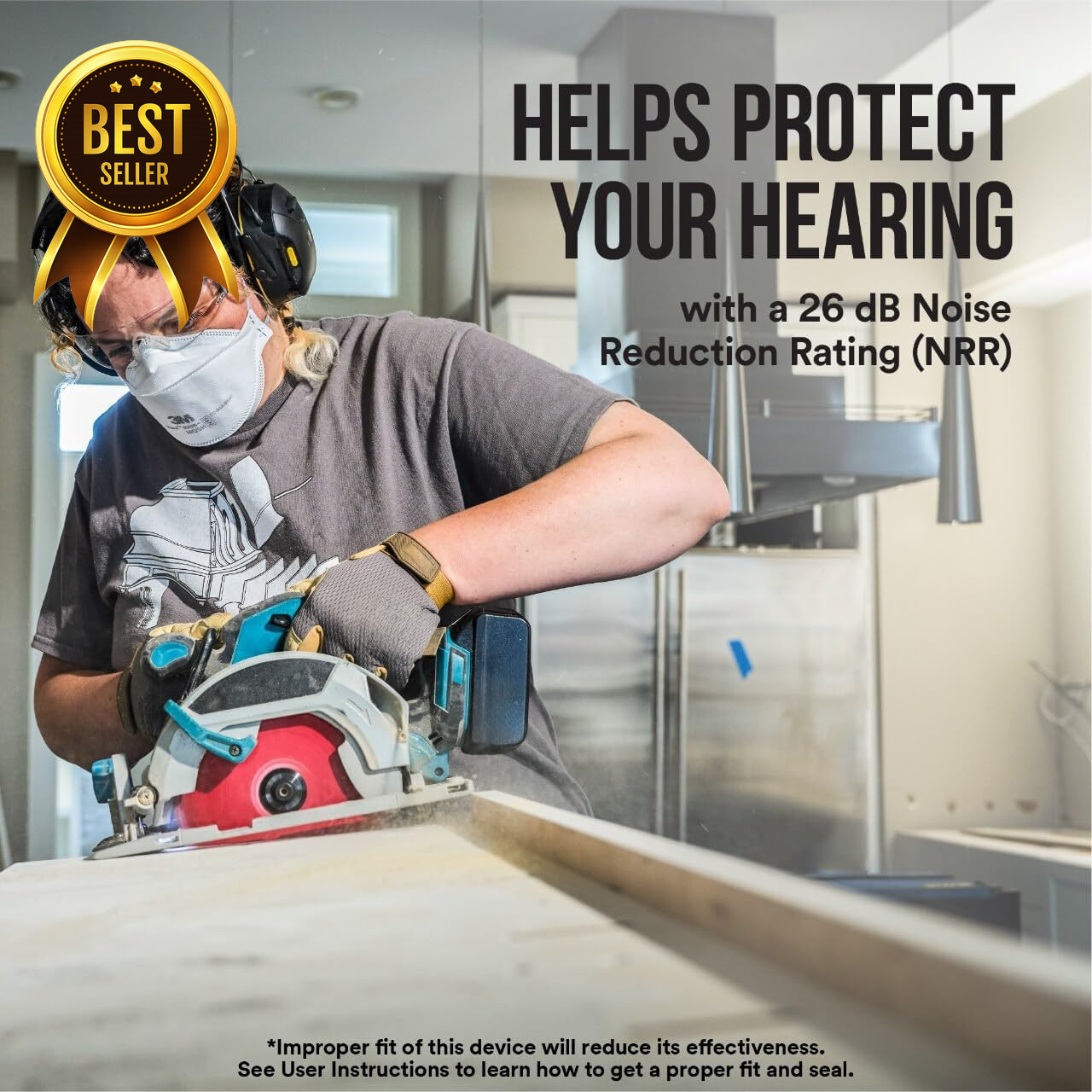 3M Worktunes Connect Bluetooth Hearing Protection Earmuffs 26dB Noise Reduction