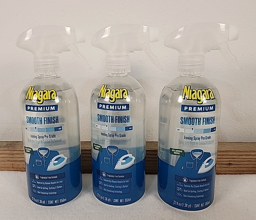 Niagara Spray Starch 22 Oz, Trigger Pump Liquid Starch for Ironing, Spray Bottle