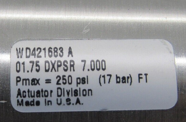 NEW SCHRADER BELLOWS 01.75 DXPSR 7.000 CYLINDER WD421683A 0175DXPSR7000