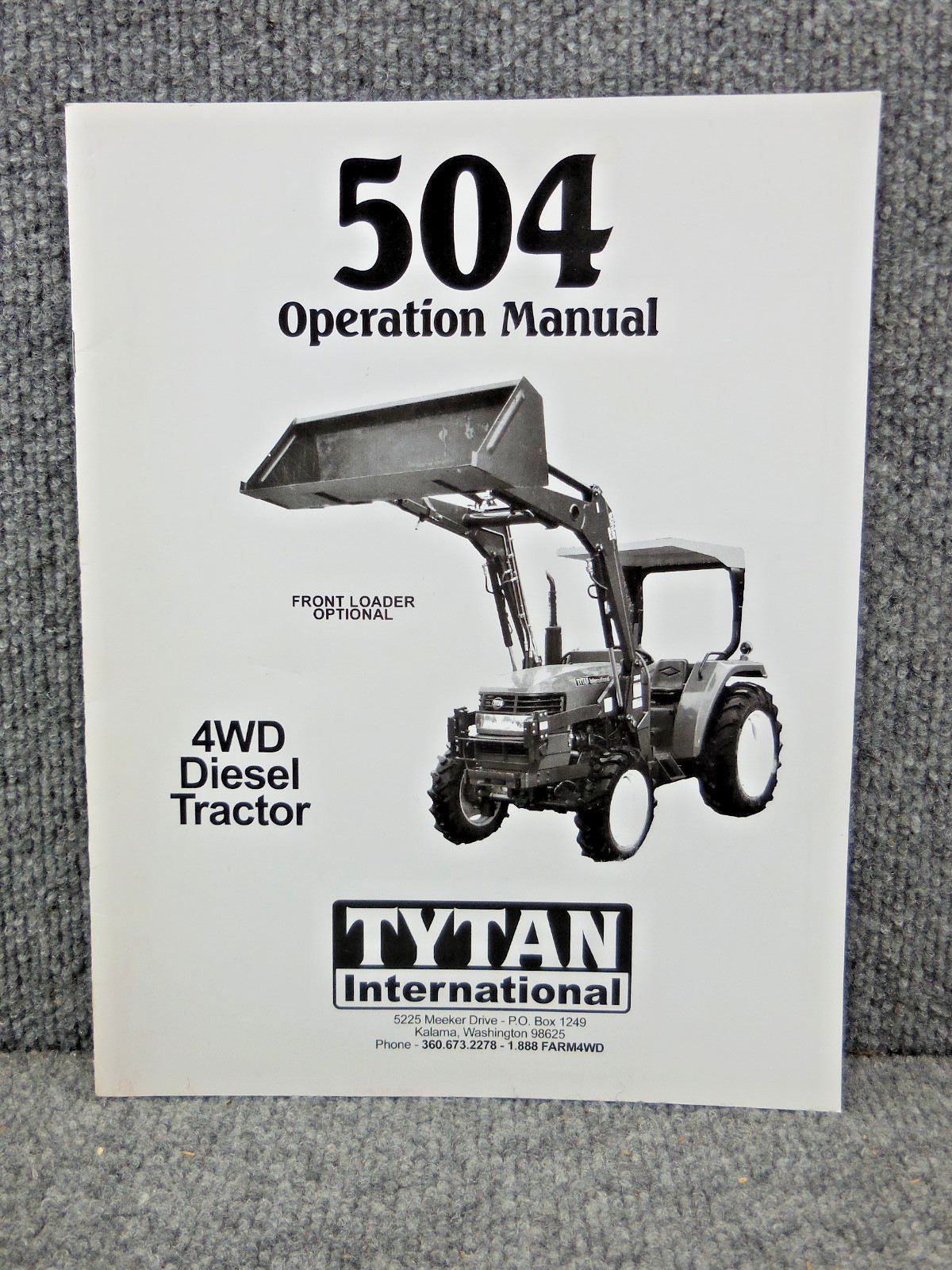 OEM Factory TYTAN International 4WD 504 Diesel Tractor Operation Manual