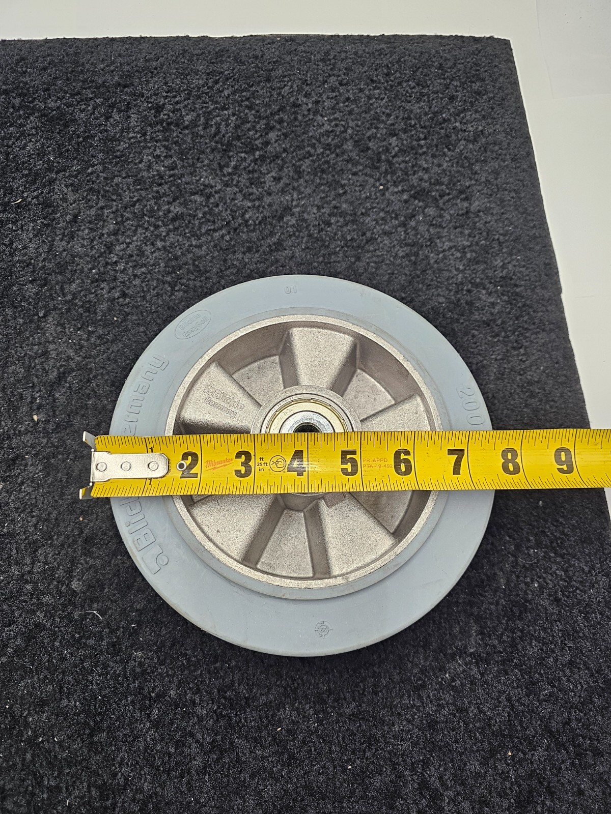 Blickle Rubber Caster Wheel 200mm x 50mm Rolling Resistance Gray Silver