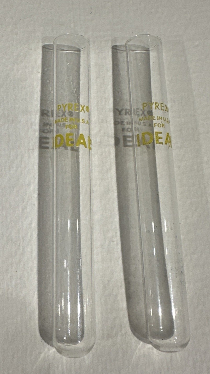 2 Vintage Pyrex Test Tubes for Ideal Toy Company – Made in USA
