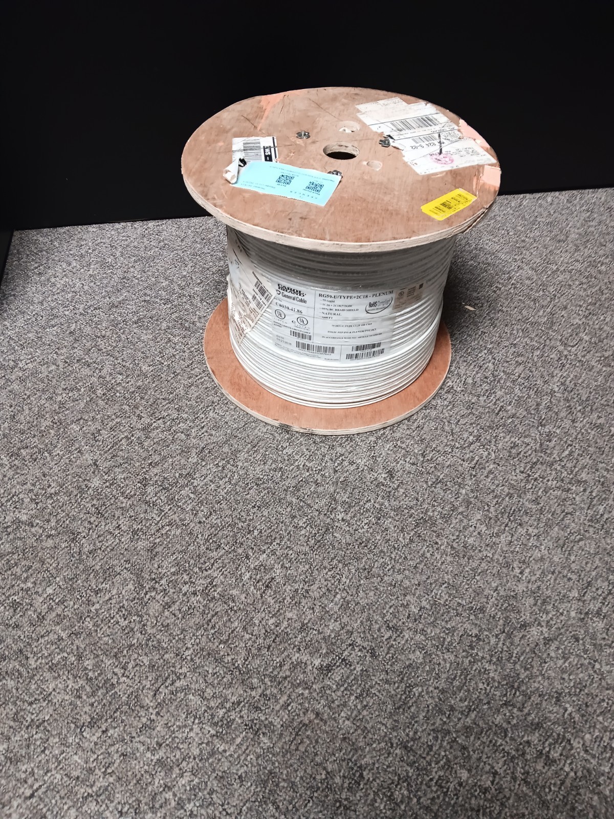Carol brand General cable RG59-U/TYPE+2c18- Plenum 1000ft