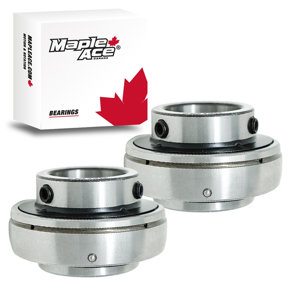 UC206-20 Insert Bearing 1-1/4″ Bore, Spherical OD, Set Screws, Lube Hole (Qty 2)