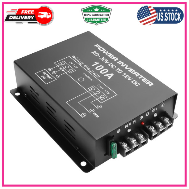 DC 24V to 12V Step-Down Voltage Converter – 100A, 1200W DC Buck Module Adapter