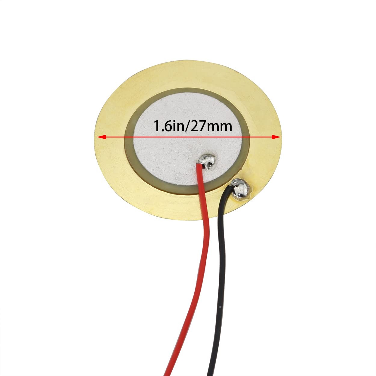 Ruiwaer 12PCS 27mm Piezo Disc Element Sensor with Wire, Piezoelectric Pickup…