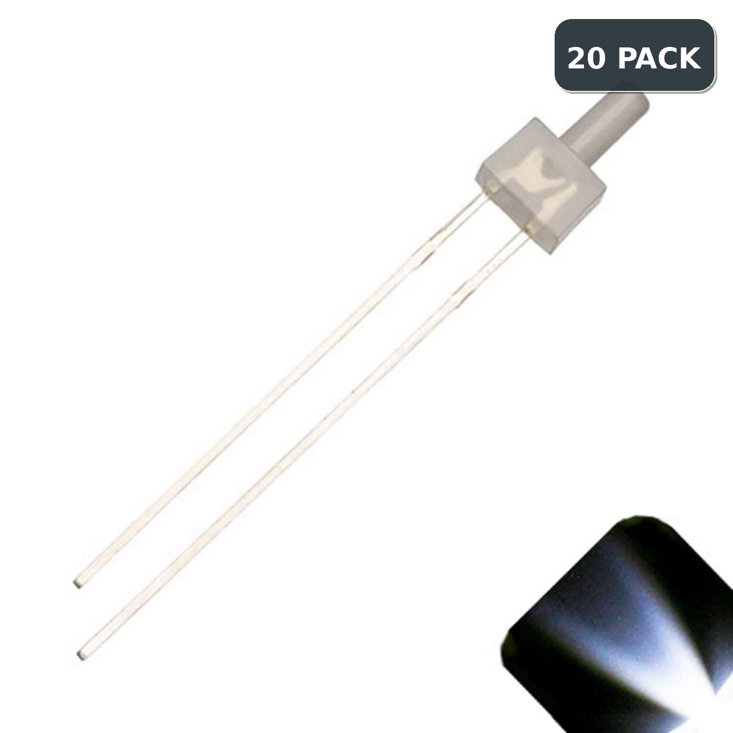 20 x 2mm Tower Cool Clear White Diffused LED Super Bright Lighthouse LEDs Buildi