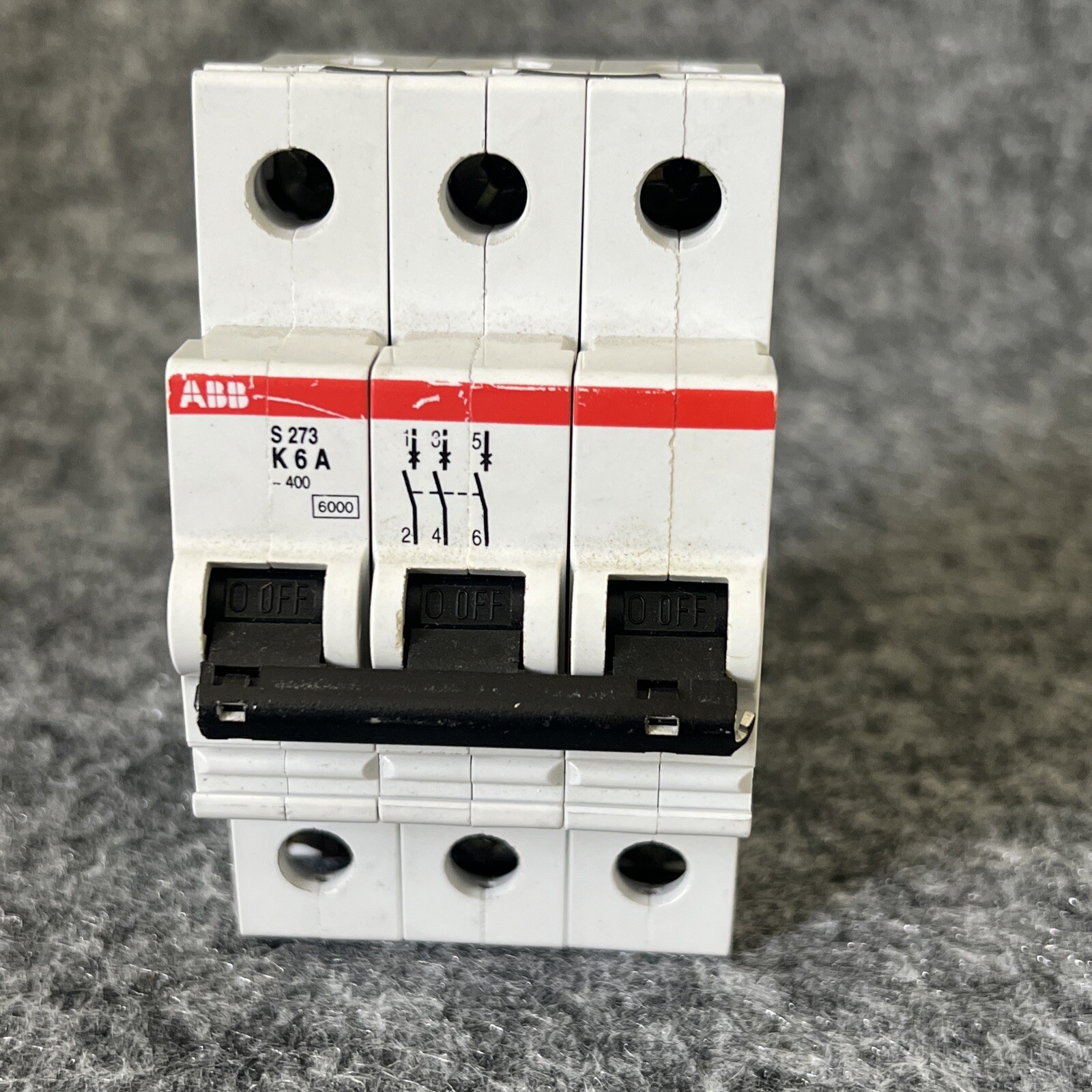 ABB S273 K6A 3 6A Pole 400V Circuit Breaker Din Rail Mount S273-K6A Used