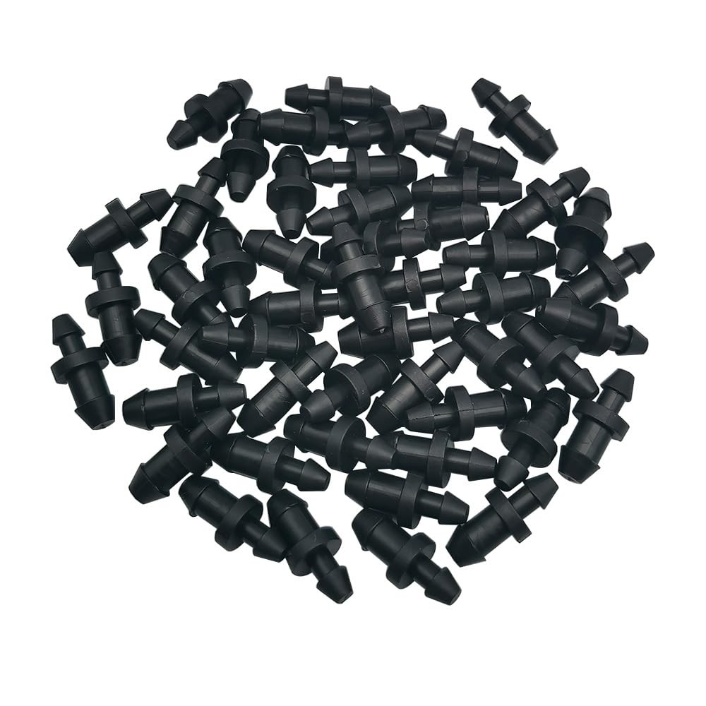 50 Pack Drip Irrigation Plugs 1/4″ Tubing Fittings End 6.35 millimeters
