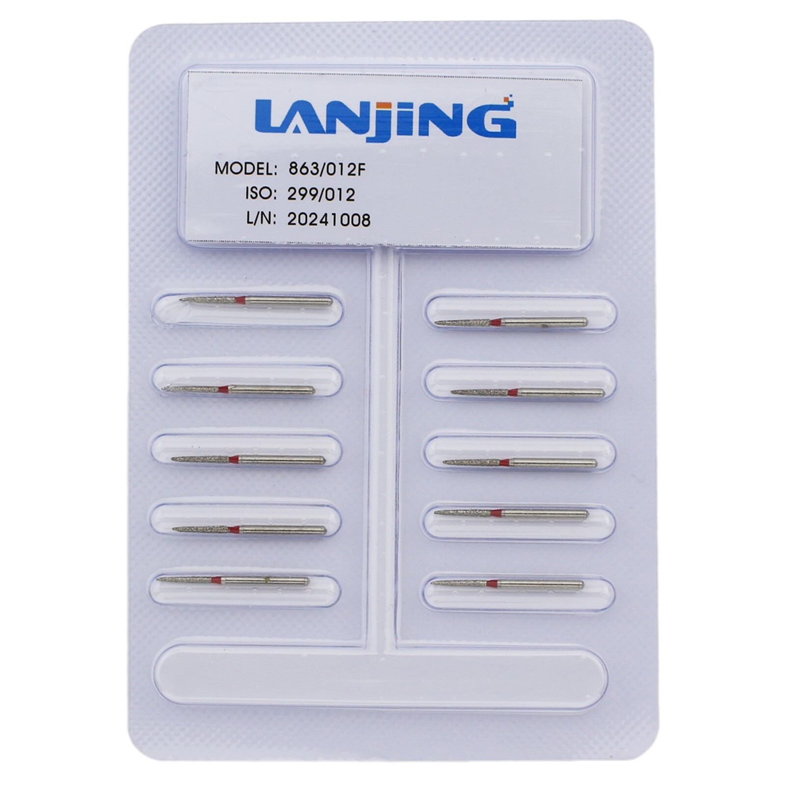 Dental Diamond Bur Flame Fine FG Burs 863/012F 250-012 High Speed Burr Red