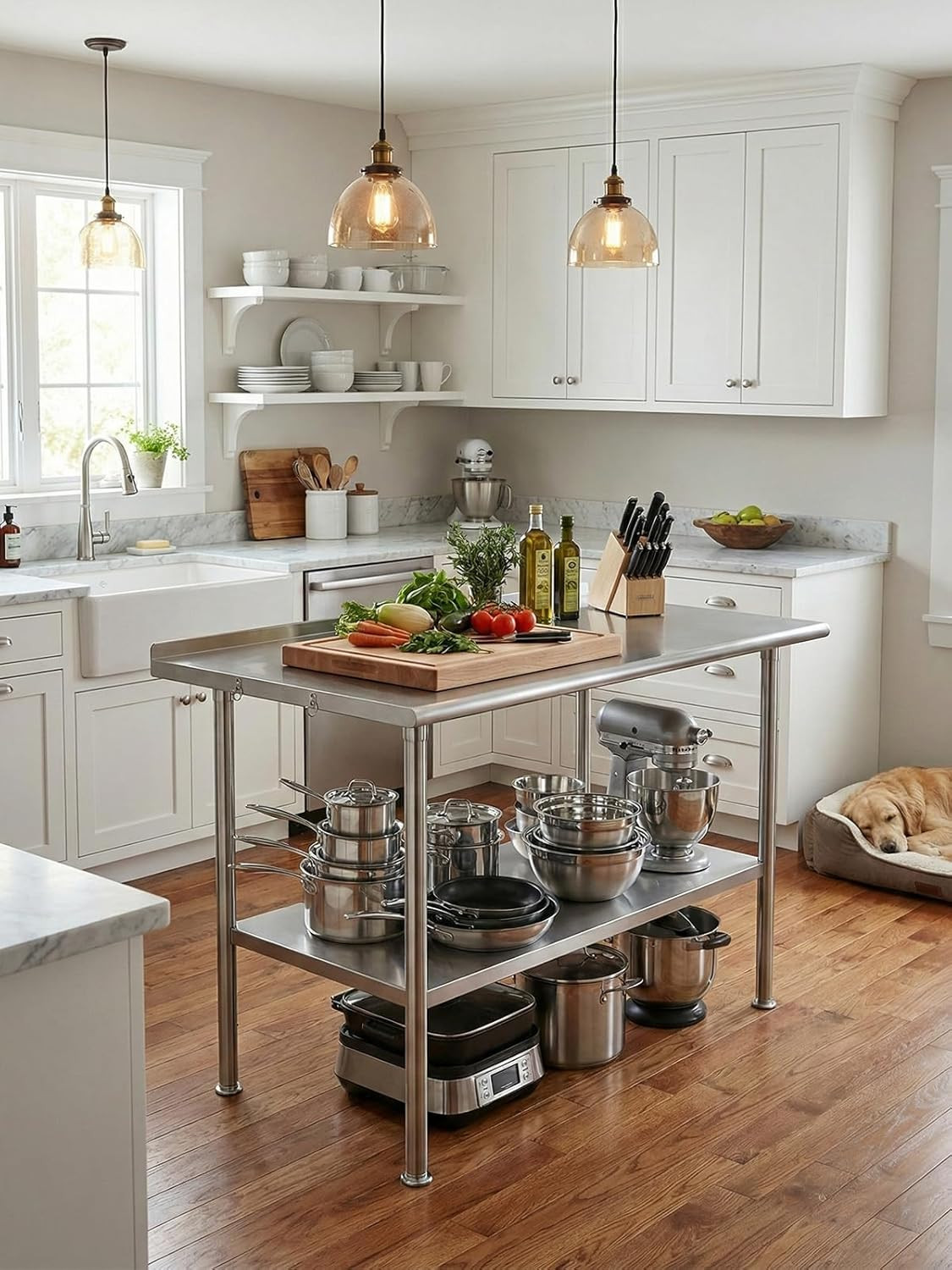 All-Stainless Steel Prep Table, 24 X 48 Inch, with Rounded-Corner Backsplash and