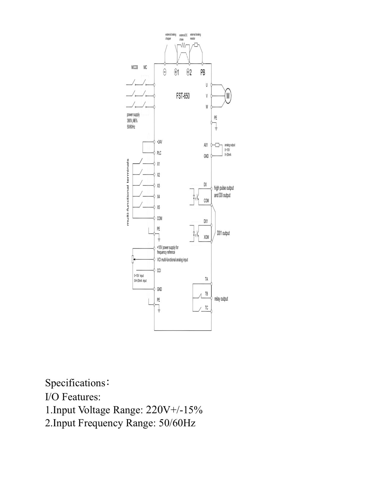 VFD 22 Kw 220V Single Phase to 380/480V 3 Phase 50/60 Hz Frequency 0-500