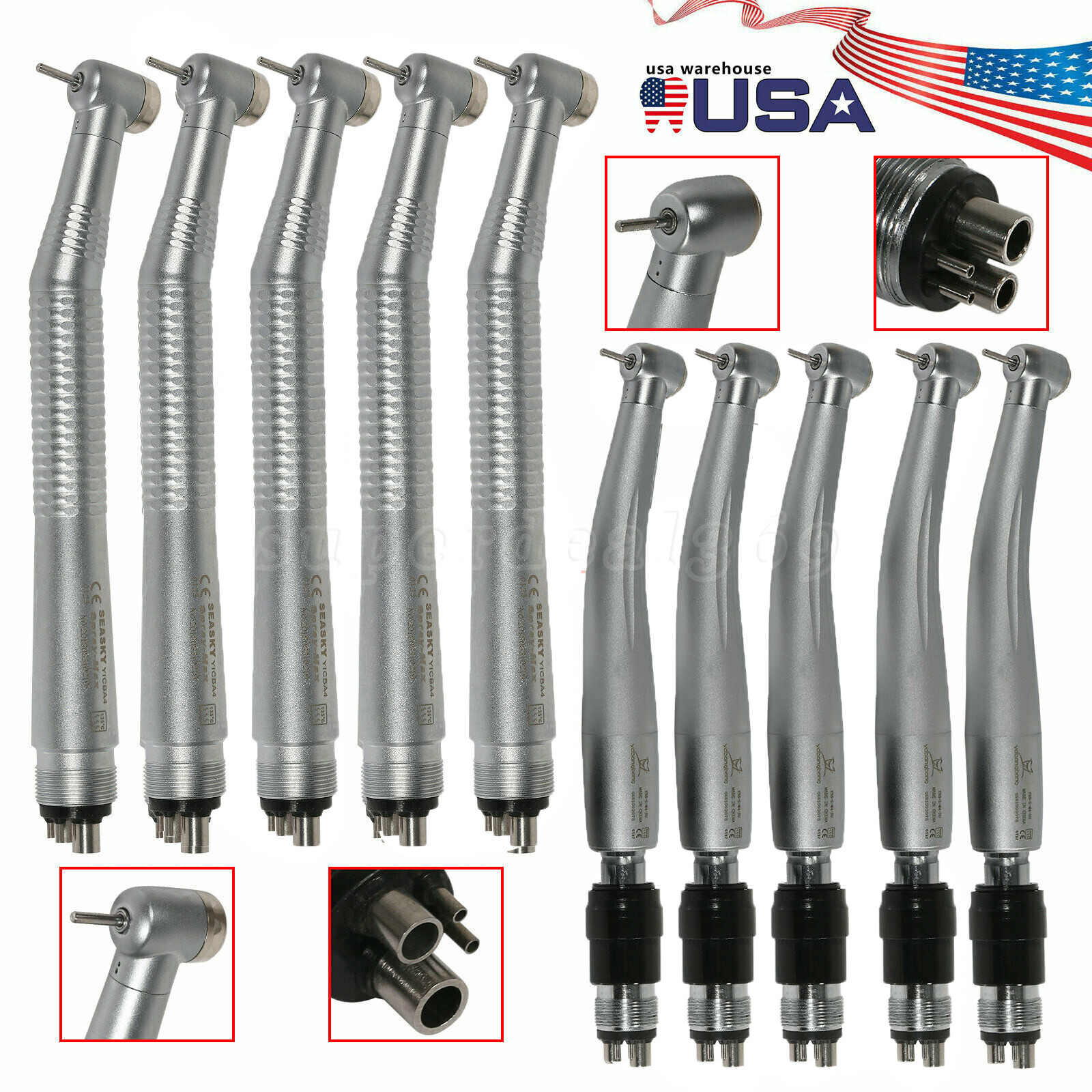 1-10 Pcs NSK Style Dental High Speed Handpiece Turbine 4Holes / Coupler YBNK4 sa