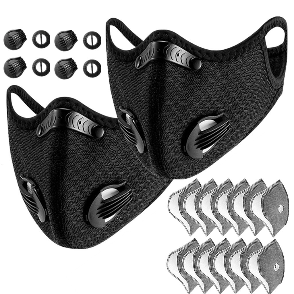 2x Half Face Cover Respirator Reusable Face Mask Bike Sports Worksite Facepiece